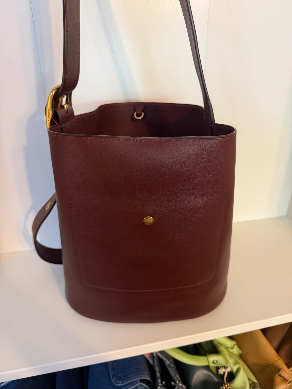Coach large bleeker merlot